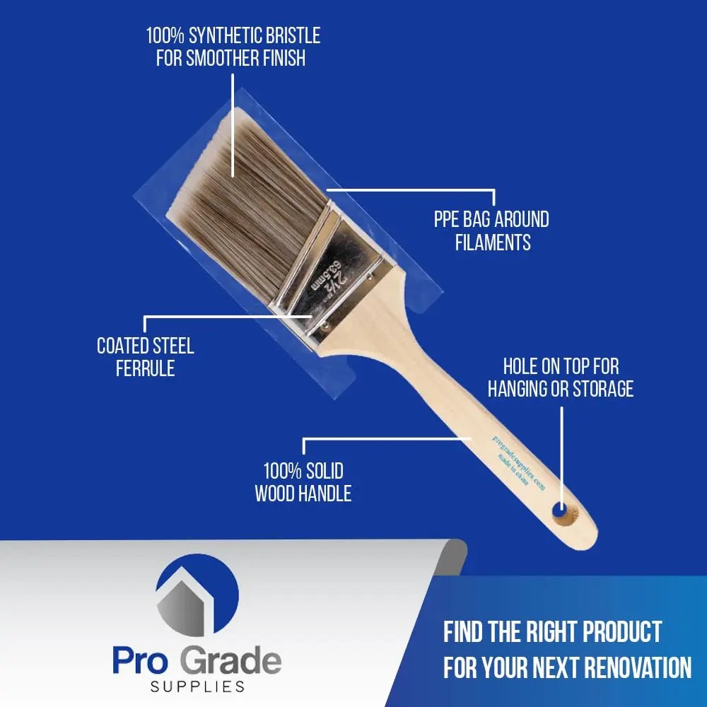 Pro Grade, Paint Brushes, 5 - Piece, Paint Brush Set: Flat & Angle Brushes for Latex and Oil Paints, Stains, Interior & Exterior Home Improvement - North State Signs & Printing