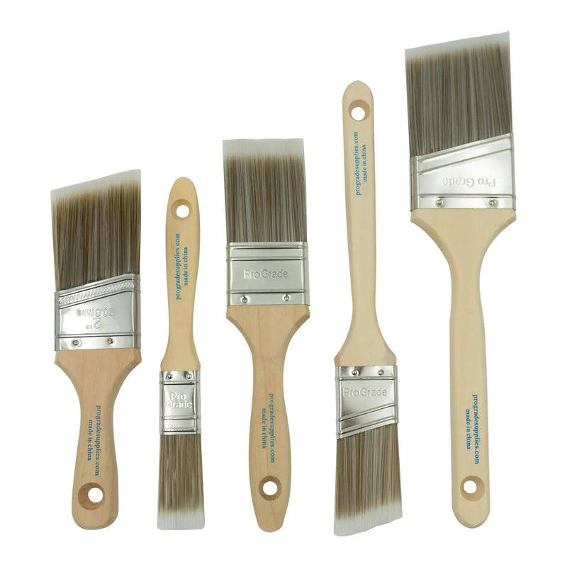 Pro Grade, Paint Brushes, 5 - Piece, Paint Brush Set: Flat & Angle Brushes for Latex and Oil Paints, Stains, Interior & Exterior Home Improvement - North State Signs & Printing