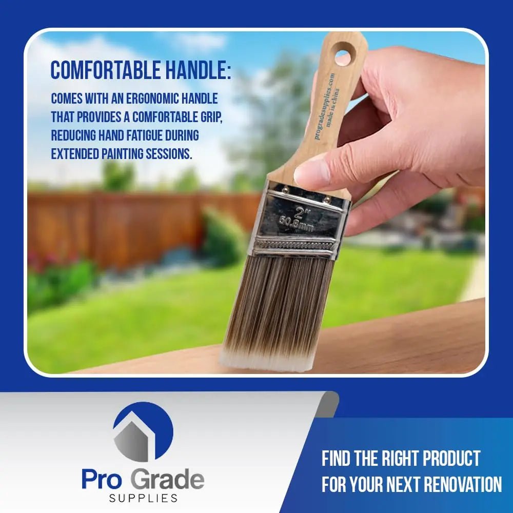 Pro Grade, Paint Brushes, 5 - Piece, Paint Brush Set: Flat & Angle Brushes for Latex and Oil Paints, Stains, Interior & Exterior Home Improvement - North State Signs & Printing