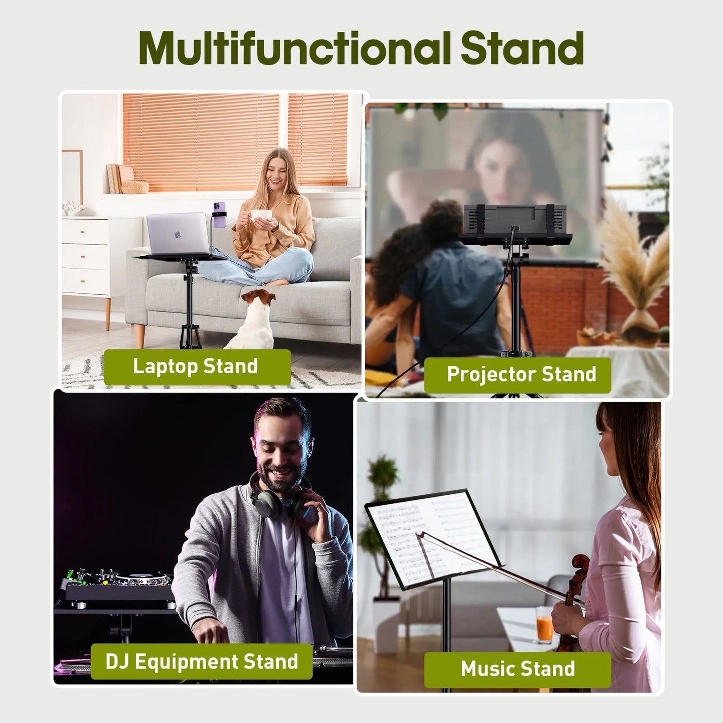 Projector Stand Laptop Tripod Stand, Portable Stand Adjustable Height 20 to 60 Inch, Projector Stand with Gooseneck Phone Holder ＆ Mouse Tray, Laptop Floor Stand for Podium, Home, Studio, DJ Racks - North State Signs & Printing