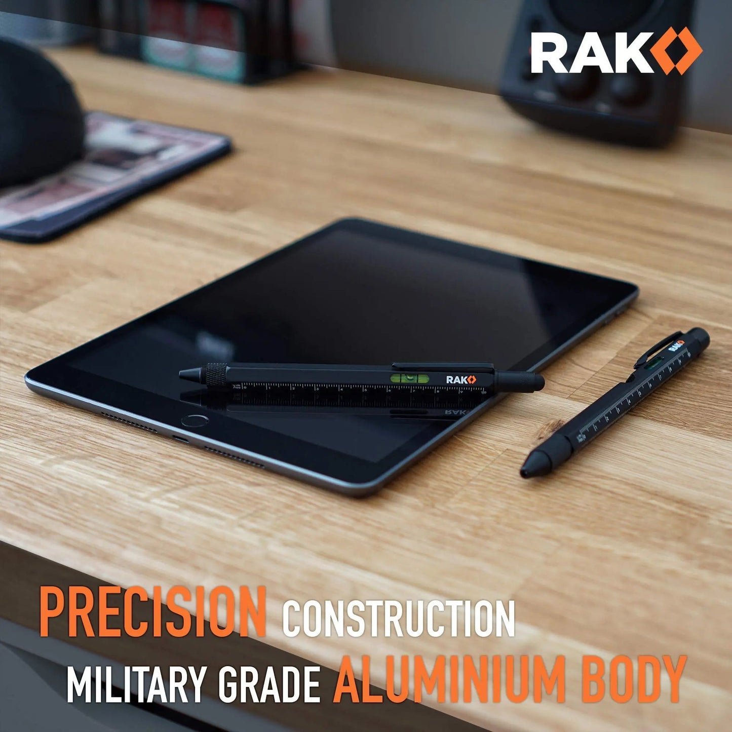 RAK Multitool Pen 2 - Pack - Multi - Tool Pens with LED Light, Flathead & Phillips Screwdrivers, Level, Ruler, Bottle Opener, and Stylus. Gift - Ready Box with Ink Refills & Batteries. Great for EDC. - North State Signs & Printing