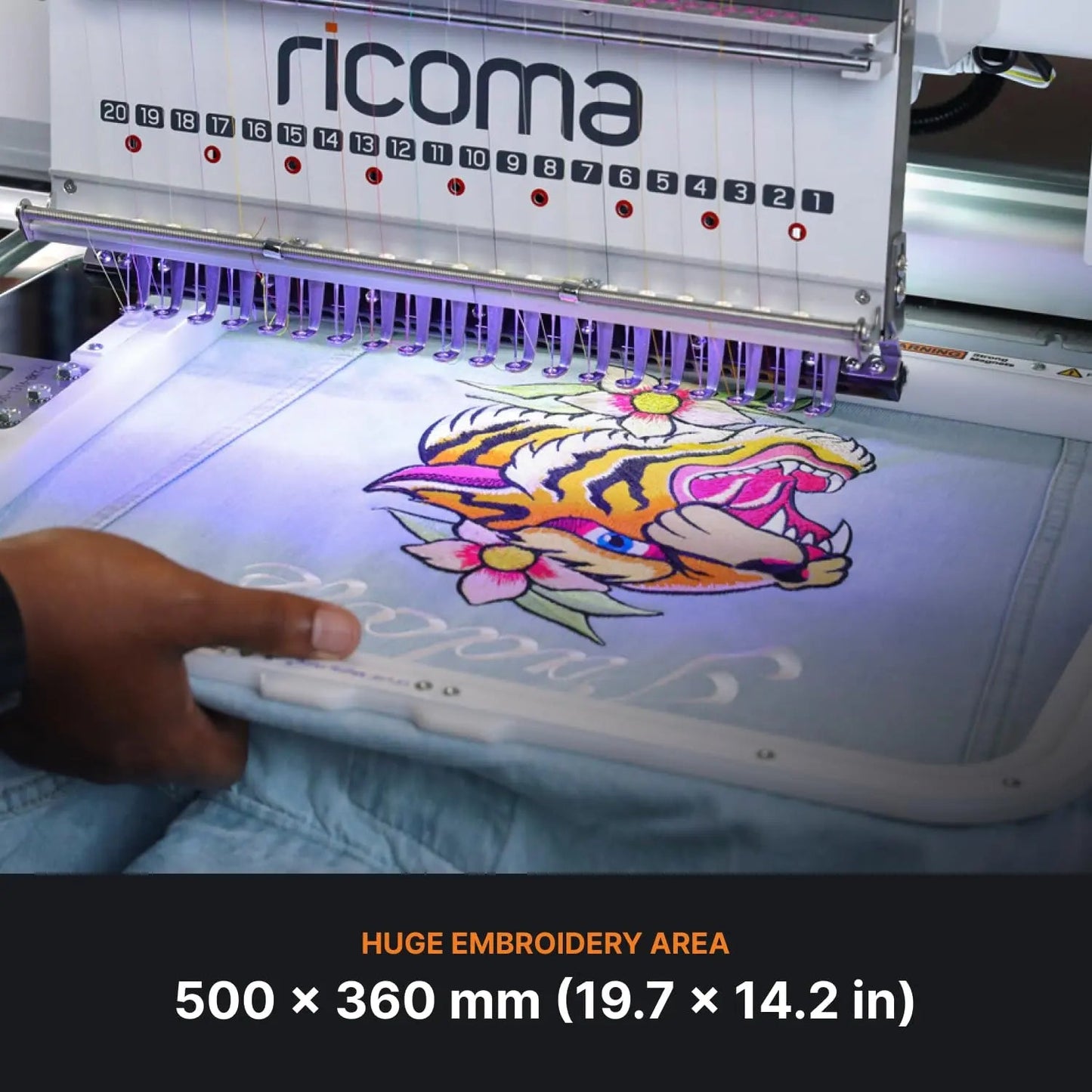 Ricoma Marquee 2001 Single - Head Multi Needle Commercial Embroidery Machine with Steel Embroidery Stand - North State Signs & Printing