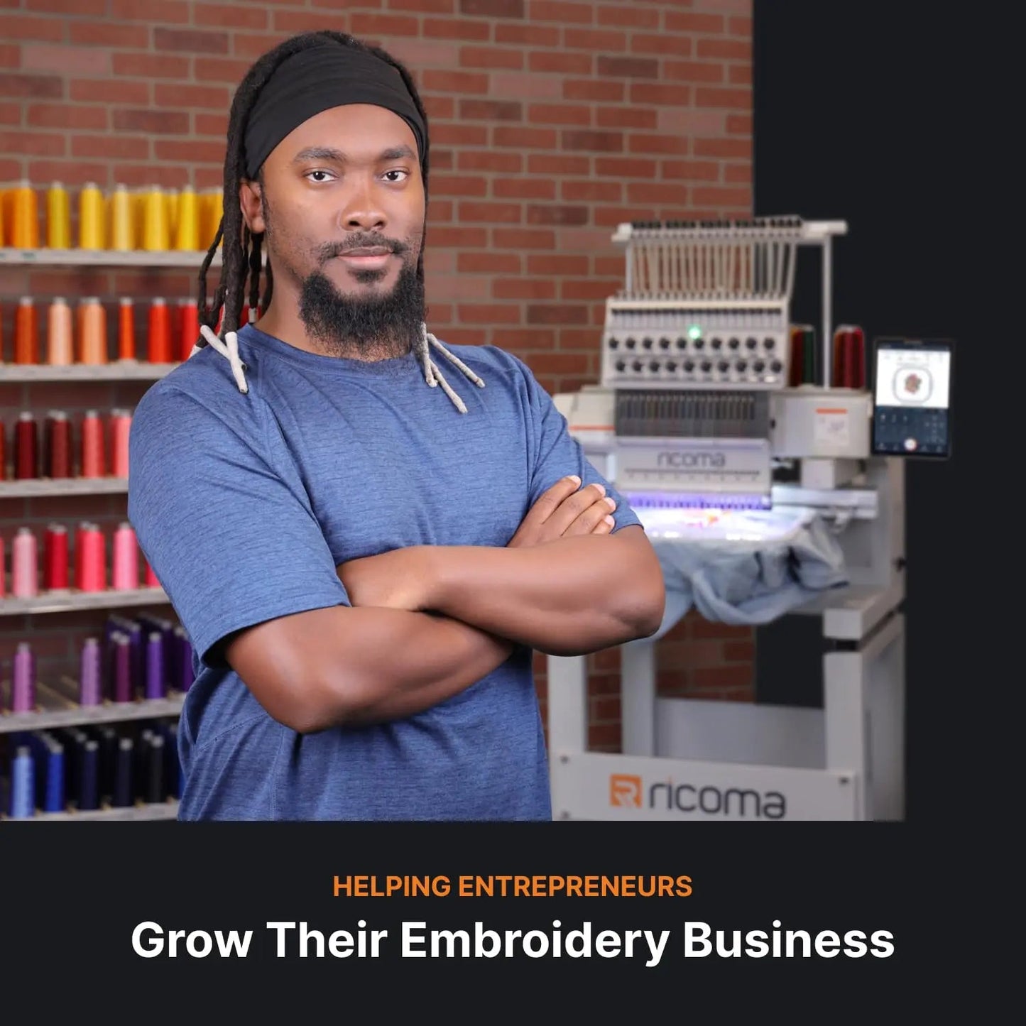 Ricoma Marquee 2001 Single - Head Multi Needle Commercial Embroidery Machine with Steel Embroidery Stand - North State Signs & Printing