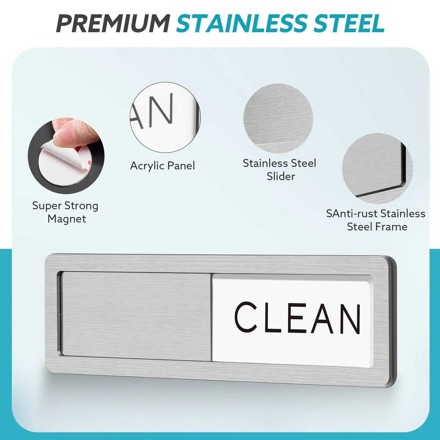 Rimaaiae Dishwasher Magnet Clean Dirty Sign, Strong Magnet Non - Scratch Clean Dirty Magnet for Dishwasher, Easy to Read & Slide - North State Signs & Printing