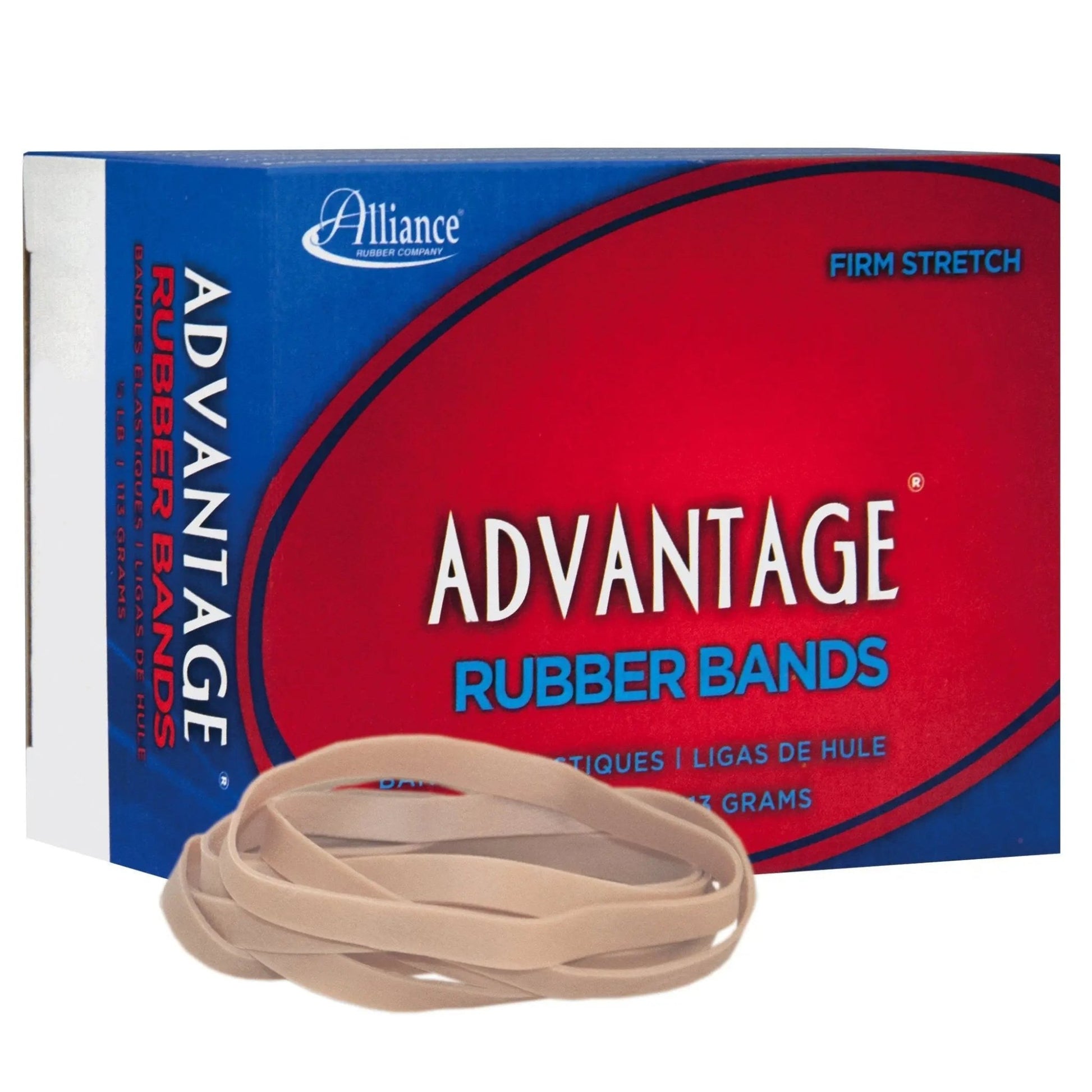 Rubber Bands Alliance Rubber 26649 Advantage Size 64, 1/4 lb Box Contains Approx. 80 Bands (3 1/2" x 1/4", Natural Crepe) Beige - North State Signs & Printing