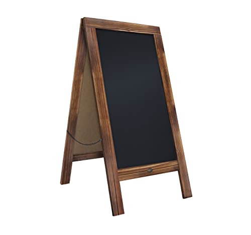 Rustic Magnetic A-Frame Chalkboard Sign/Extra Large 40’’ x 20’’ Free Standing Chalkboard Easel/Sturdy Sidewalk