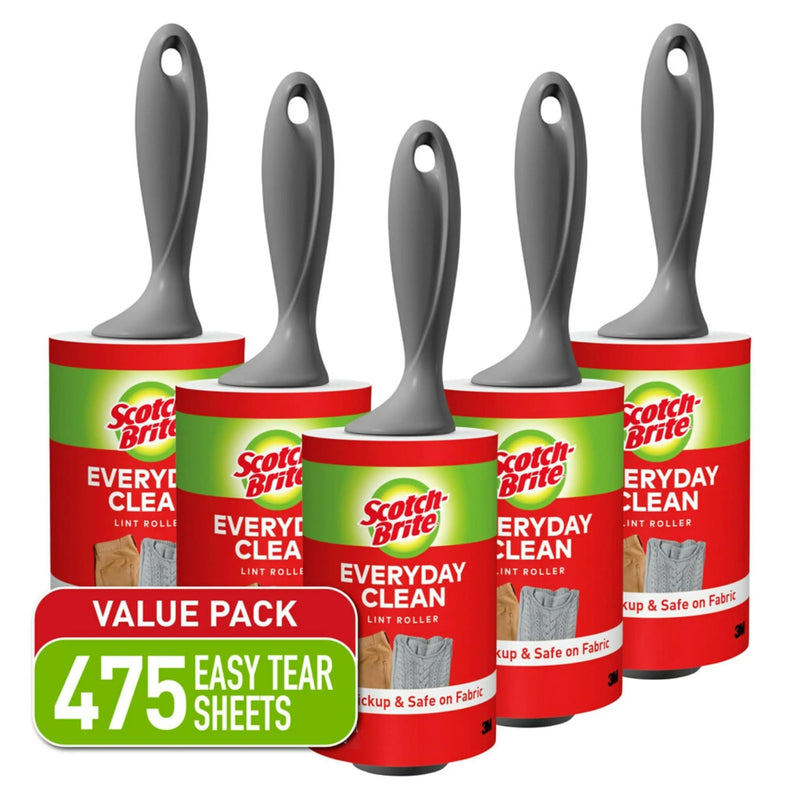 Scotch - Brite Lint Roller Value Pack, Works Great On Pet Hair, 5 Rollers, 95 Sheets Per Roller, 475 Sheets Total - North State Signs & Printing