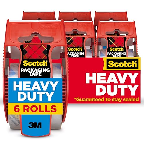 Scotch Heavy Duty Packaging Tape 1.88’’ x 22.2 yd Designed for Packing Shipping and Mailing Strong Seal on All Box