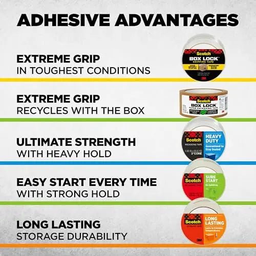 Scotch Heavy Duty Shipping Tape and Moving Packing Tape, Clear, Packing and Moving Supplies, 1.88 in. x 22.2 yd., 6 Tape Rolls with Dispensers - North State Signs & Printing