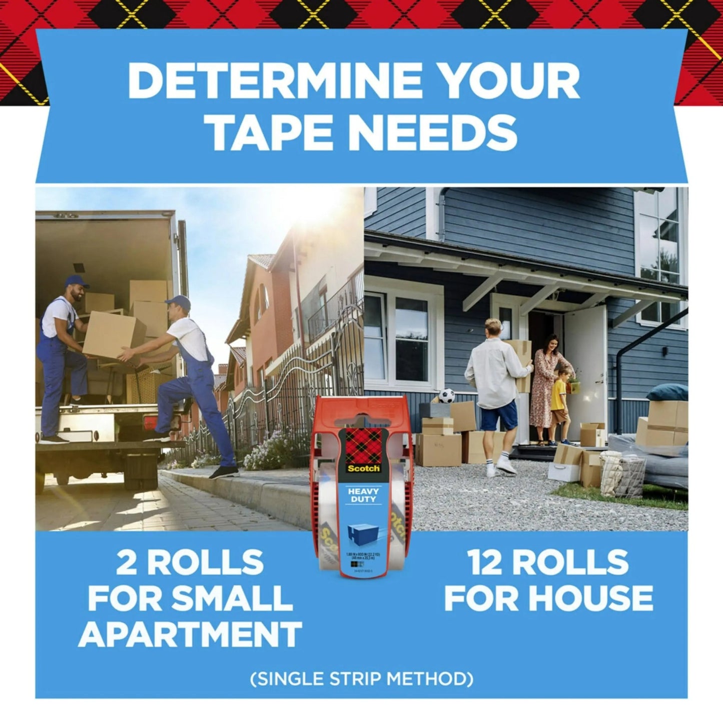 Scotch Heavy Duty Shipping Tape and Moving Packing Tape, Clear, Packing and Moving Supplies, 1.88 in. x 22.2 yd., 6 Tape Rolls with Dispensers - North State Signs & Printing