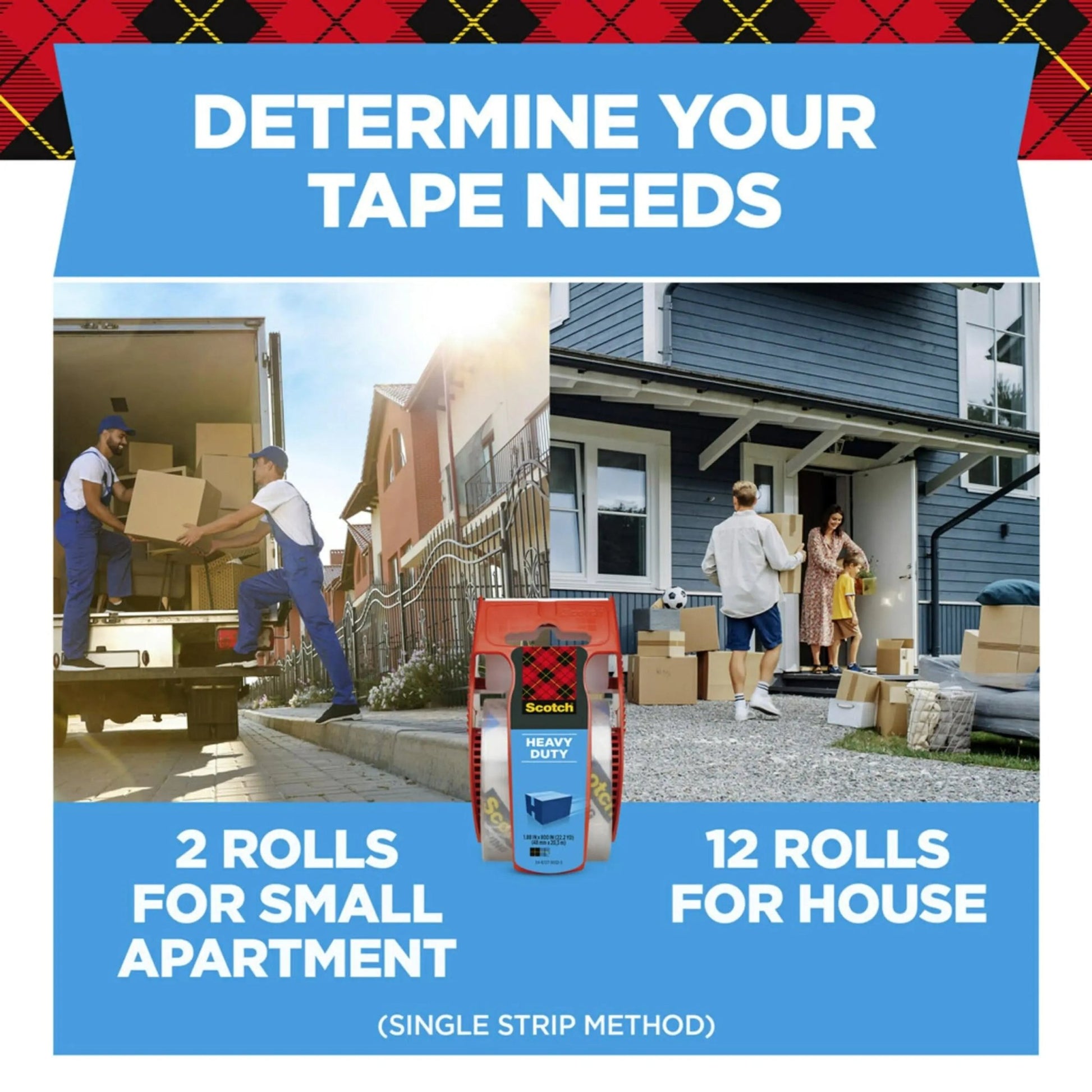Scotch Heavy Duty Shipping Tape and Moving Packing Tape, Clear, Packing and Moving Supplies, 1.88 in. x 22.2 yd., 6 Tape Rolls with Dispensers - North State Signs & Printing