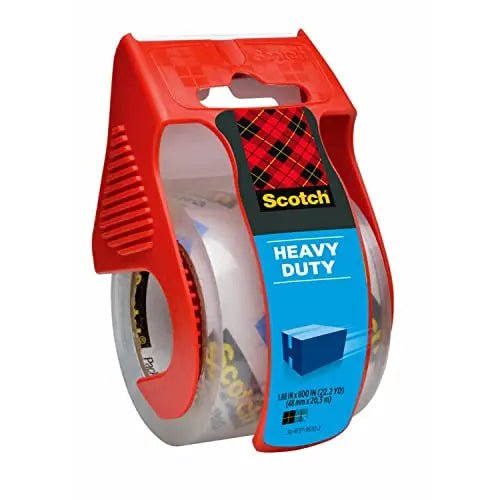 Scotch Heavy Duty Shipping Tape and Moving Packing Tape, Clear, Packing and Moving Supplies, 1.88 in. x 27.7 yd., 1 Tape Roll with Dispenser - North State Signs & Printing