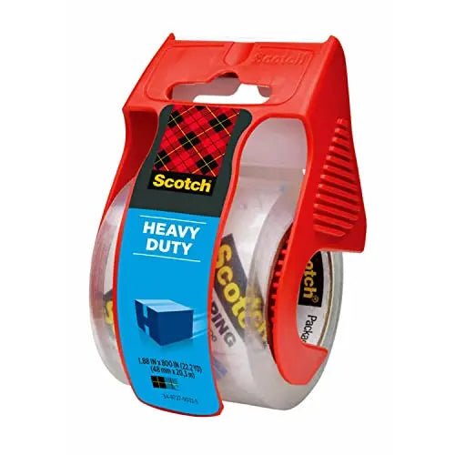 Scotch Heavy Duty Shipping Tape and Moving Packing Tape, Clear, Packing and Moving Supplies, 1.88 in. x 27.7 yd., 1 Tape Roll with Dispenser - North State Signs & Printing
