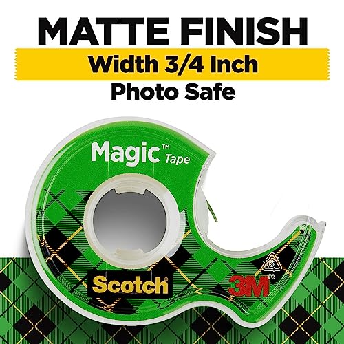 Scotch Magic Tape Invisible Back to School Supplies and College Essentials for Students and Teachers 6 Tape Rolls