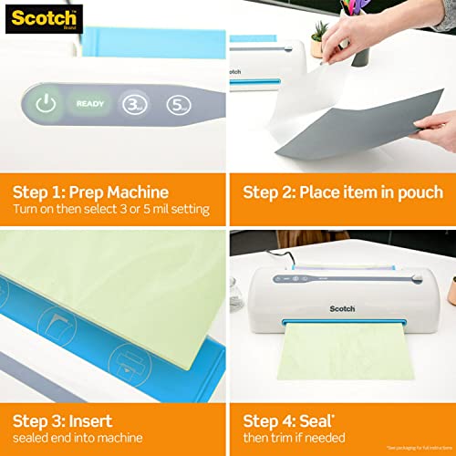 Scotch Thermal Laminating Pouches 100 Pack Laminating Sheets 3 Mil 8.9 x 11.4 Inches Education Supplies & Craft