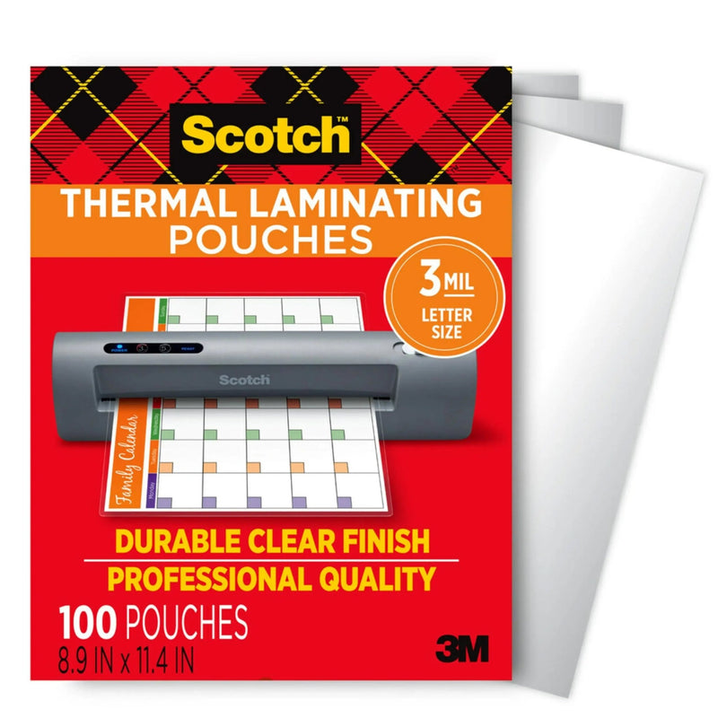 Scotch Thermal Laminating Pouches, For Use With Thermal Laminators, 8.9 x 11.4 Inches, Letter Size Sheets, 100 Count (Pack of 1) - North State Signs & Printing