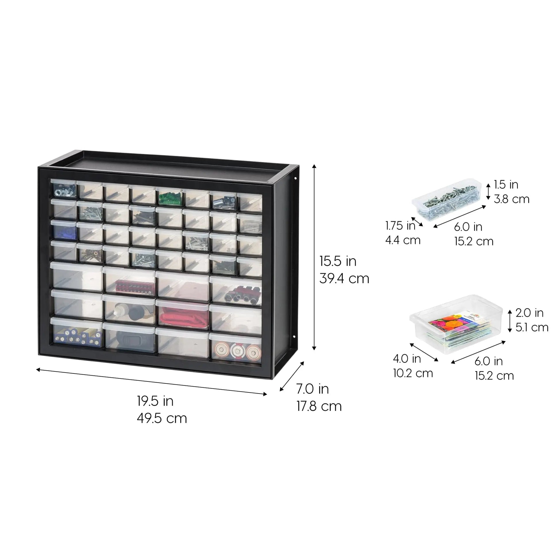Screw Organizer, Hardware Storage Organizer, IRIS USA, 44 Drawer Parts Cabinet, Plastic Drawer Storage for Hardware Crafts, Small Parts, Nuts and Bolts, Tool Storage, Scrapbook Art Hobby - Black - North State Signs & Printing