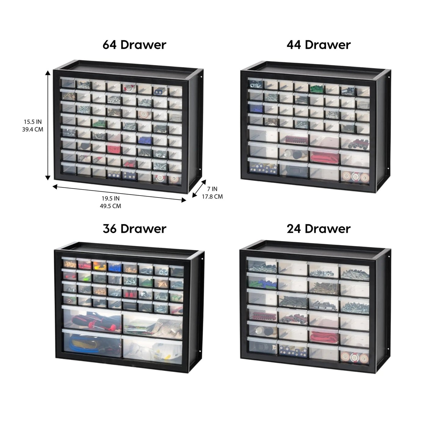 Screw Organizer, Hardware Storage Organizer, IRIS USA, 44 Drawer Parts Cabinet, Plastic Drawer Storage for Hardware Crafts, Small Parts, Nuts and Bolts, Tool Storage, Scrapbook Art Hobby - Black - North State Signs & Printing