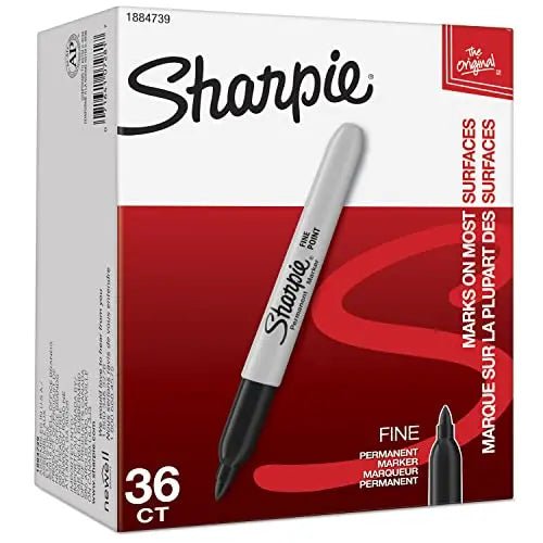 Sharpie Permanent Markers Bulk Set, Fine Tip Markers Set, Markers For Plastic, Metal, Wood, And More, Black, 36 Count - North State Signs & Printing
