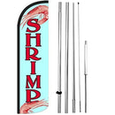 SHRIMP Windless Feather Swooper Flag Banner Sign 15 Feet Tall Pole Kit - North State Signs & Printing
