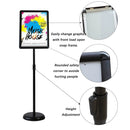 Sign Stand Holder Adjustable Sign Holder Standing Floor Poster Stand for 8.5x11 inches,HUAZI Both Vertical & Horizontal View Displayed,Snap - Open Frame with Round Safety Corner for School Church Business Show,Black - North State Signs & Printing