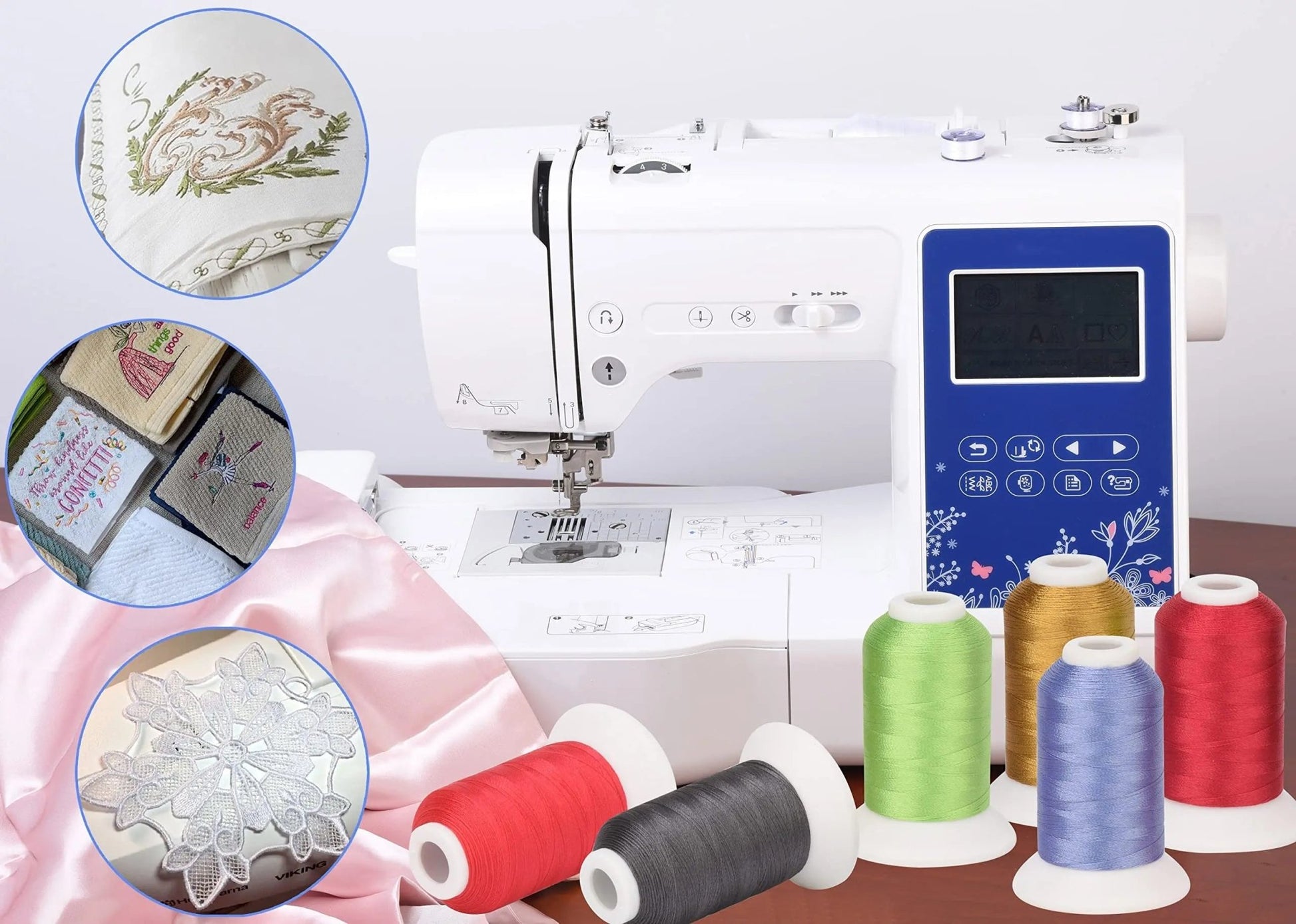 Simthread 63 Brother Colors Polyester Embroidery Machine Thread Kit 40 Weight for Brother Babylock Janome Singer Pfaff Husqvarna Bernina Embroidery and Sewing Machines 550Y - North State Signs & Printing