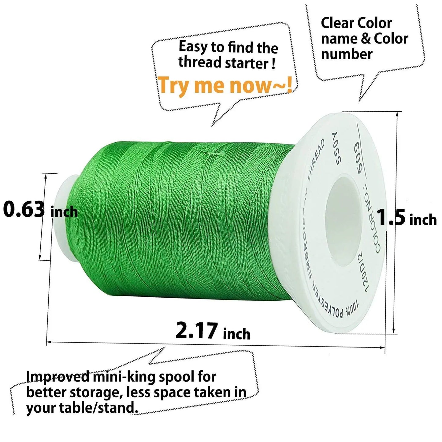 Simthread 63 Brother Colors Polyester Embroidery Machine Thread Kit 40 Weight for Brother Babylock Janome Singer Pfaff Husqvarna Bernina Embroidery and Sewing Machines 550Y - North State Signs & Printing