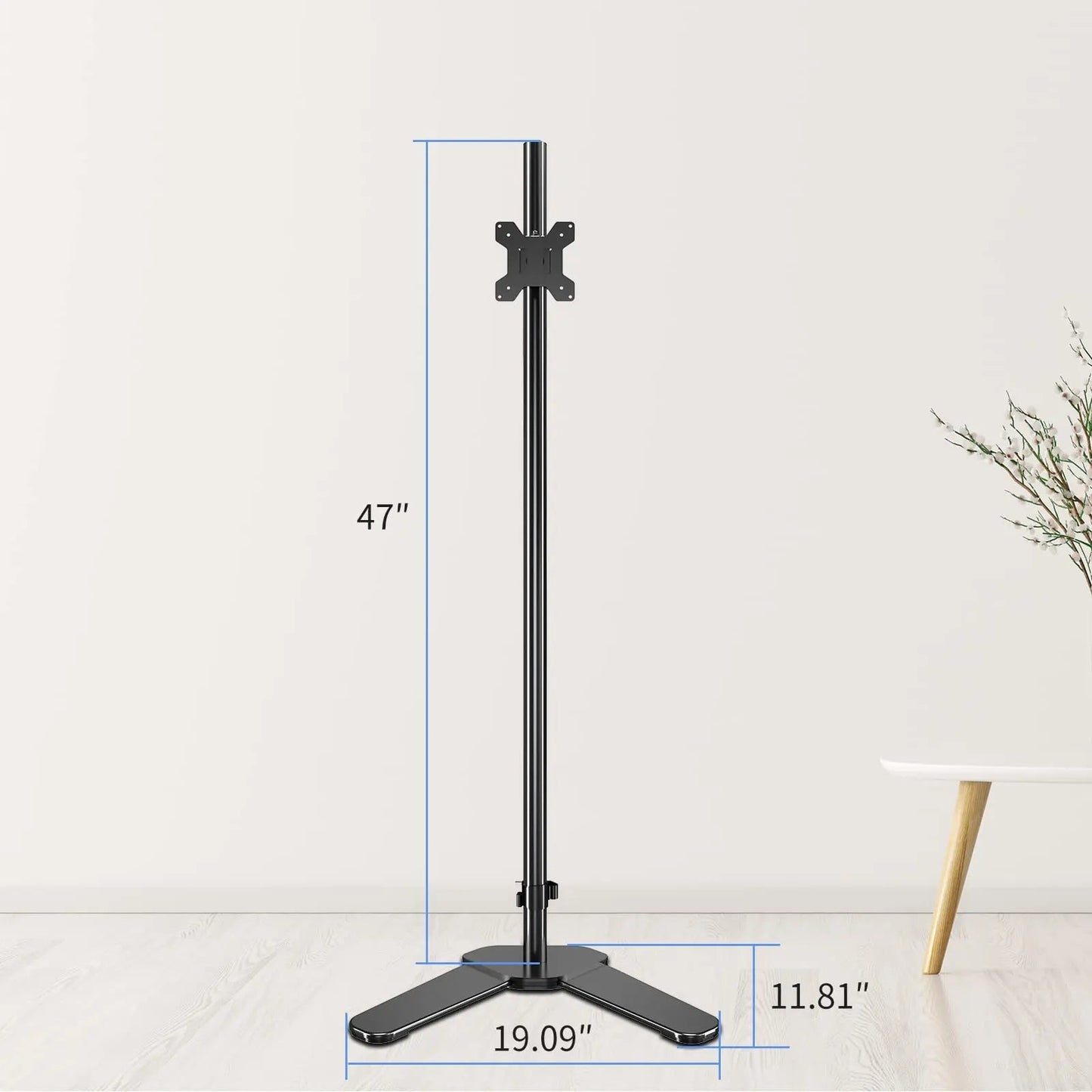 Single Monitor Mount, Extra Long Monitor Stand, 47 inch Pole Black Stand, Monitor Desk Mount, Single Desk Mount Stand, Computer Screen Mount, VESA Computer Desk Mount, Single Monitor Arm Stand - North State Signs & Printing