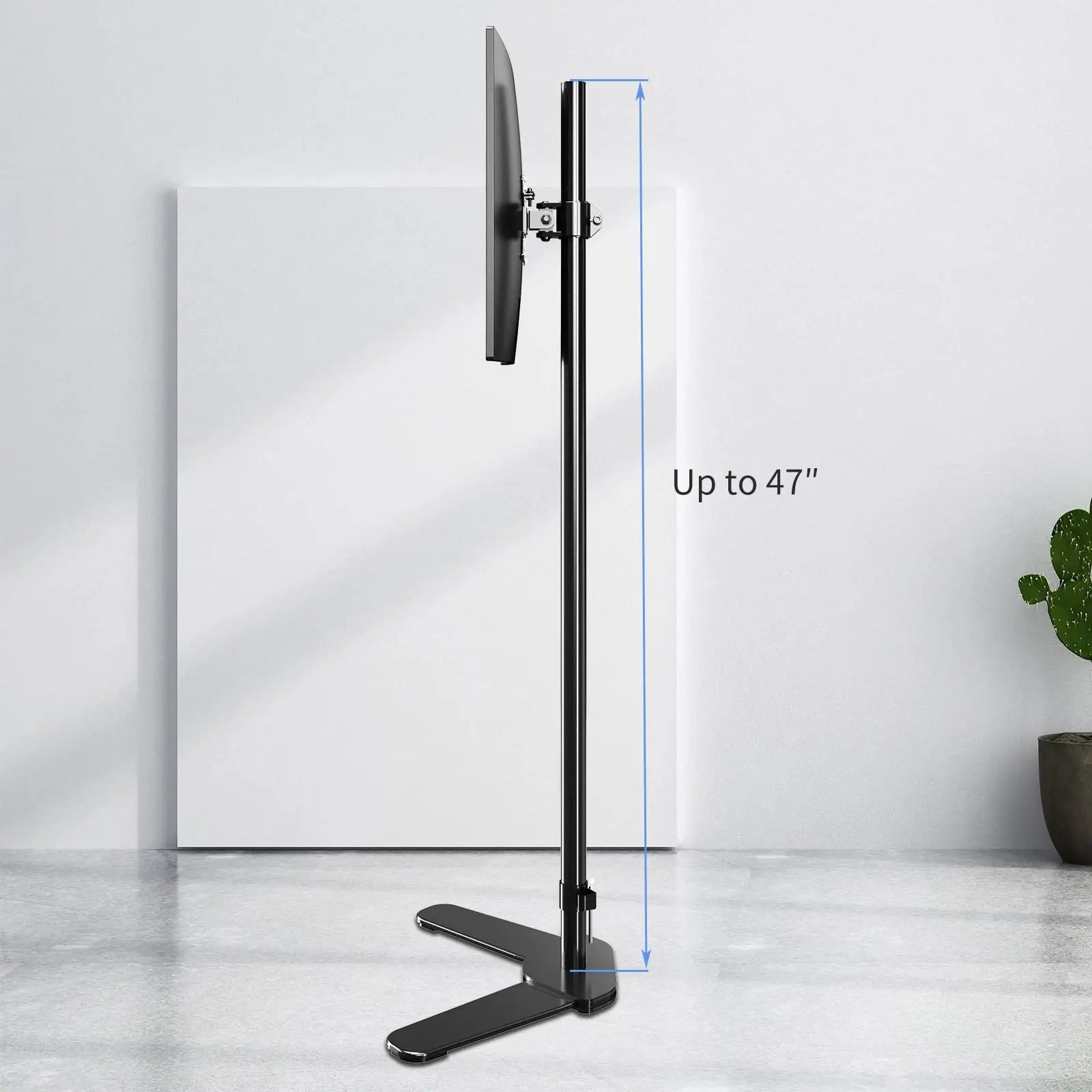 Single Monitor Mount, Extra Long Monitor Stand, 47 inch Pole Black Stand, Monitor Desk Mount, Single Desk Mount Stand, Computer Screen Mount, VESA Computer Desk Mount, Single Monitor Arm Stand - North State Signs & Printing