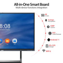 Smart Board 98" Interactive Whiteboard 4K Touchscreen JAV , Digital Presentation Electronic Smart Whiteboard Built - in Camera for Classroom Home Office Studio (Wall Mount Included) - North State Signs & Printing
