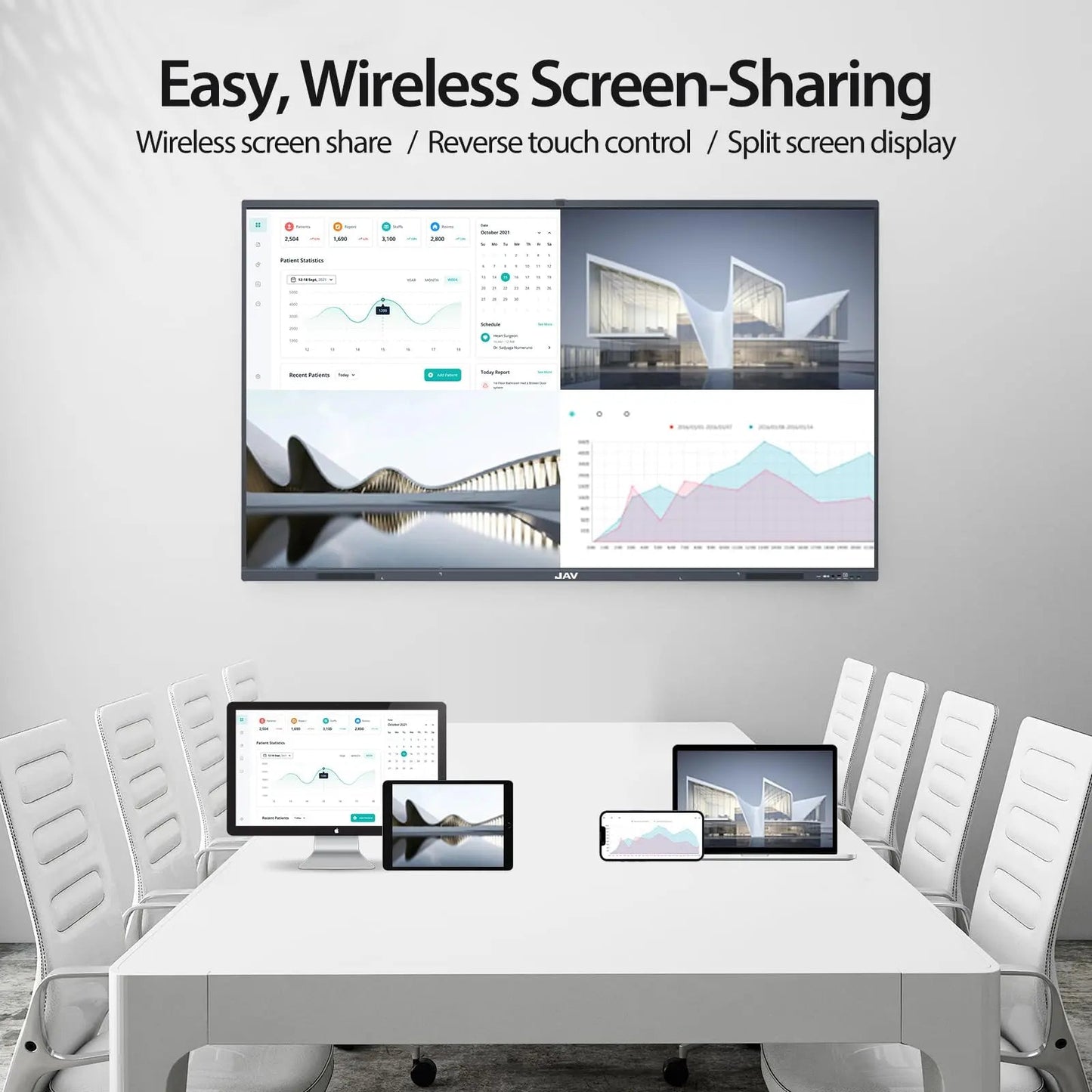 Smart Board 98" Interactive Whiteboard 4K Touchscreen JAV , Digital Presentation Electronic Smart Whiteboard Built - in Camera for Classroom Home Office Studio (Wall Mount Included) - North State Signs & Printing