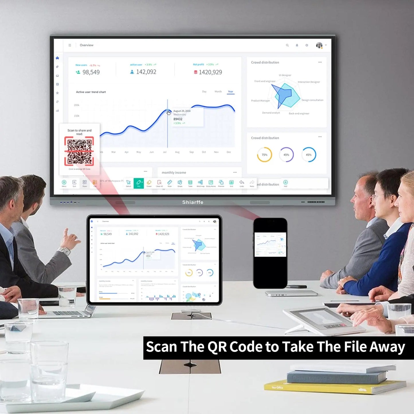 Smart Board Interactive Whiteboard, 55 - Inch, 4K Touch Screen Smart Whiteboard for Classroom Office Home Designer Studio Shiarffe SKI55 (Board and Wall Mount Only) - North State Signs & Printing