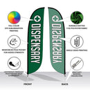 Smoke Vape Shop Feather Flag Banner Flag Pole Kit - 12 Feet Tall Advertising Flag Banner with Fiberglass Pole Kit and Rotating Ground Spike for Business Promotion - Smoke Vape Shop Theme - Dispensary 10M1200244 - North State Signs & Printing