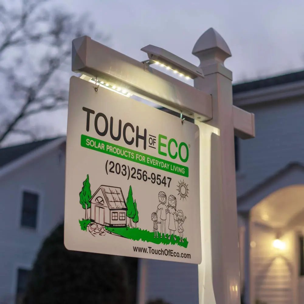 Solar LED Post Light For Real Estate Signs, Touch Of ECO LITEAGENT PRO, Business, Yard Sign Lighting - Includes Adjustable Sign Mounting Bracket - North State Signs & Printing