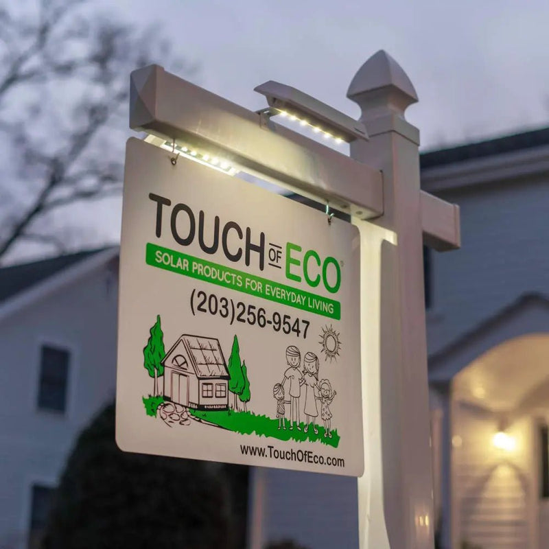 Solar LED Post Light For Real Estate Signs, Touch Of ECO LITEAGENT PRO, Business, Yard Sign Lighting - Includes Adjustable Sign Mounting Bracket - North State Signs & Printing