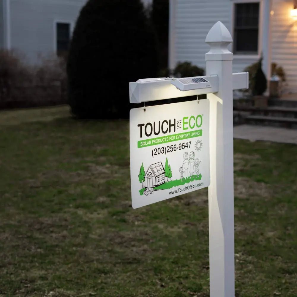 Solar LED Post Light For Real Estate Signs, Touch Of ECO LITEAGENT PRO, Business, Yard Sign Lighting - Includes Adjustable Sign Mounting Bracket - North State Signs & Printing