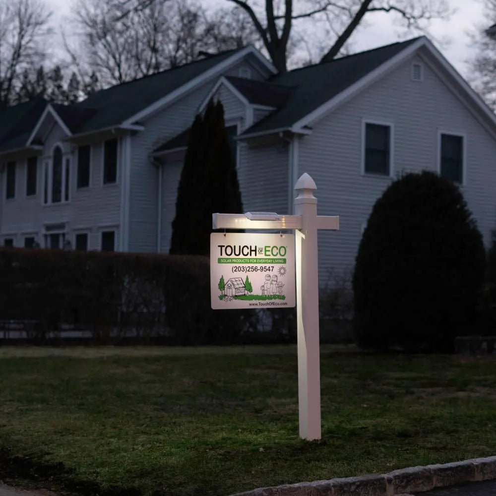 Solar LED Post Light For Real Estate Signs, Touch Of ECO LITEAGENT PRO, Business, Yard Sign Lighting - Includes Adjustable Sign Mounting Bracket - North State Signs & Printing