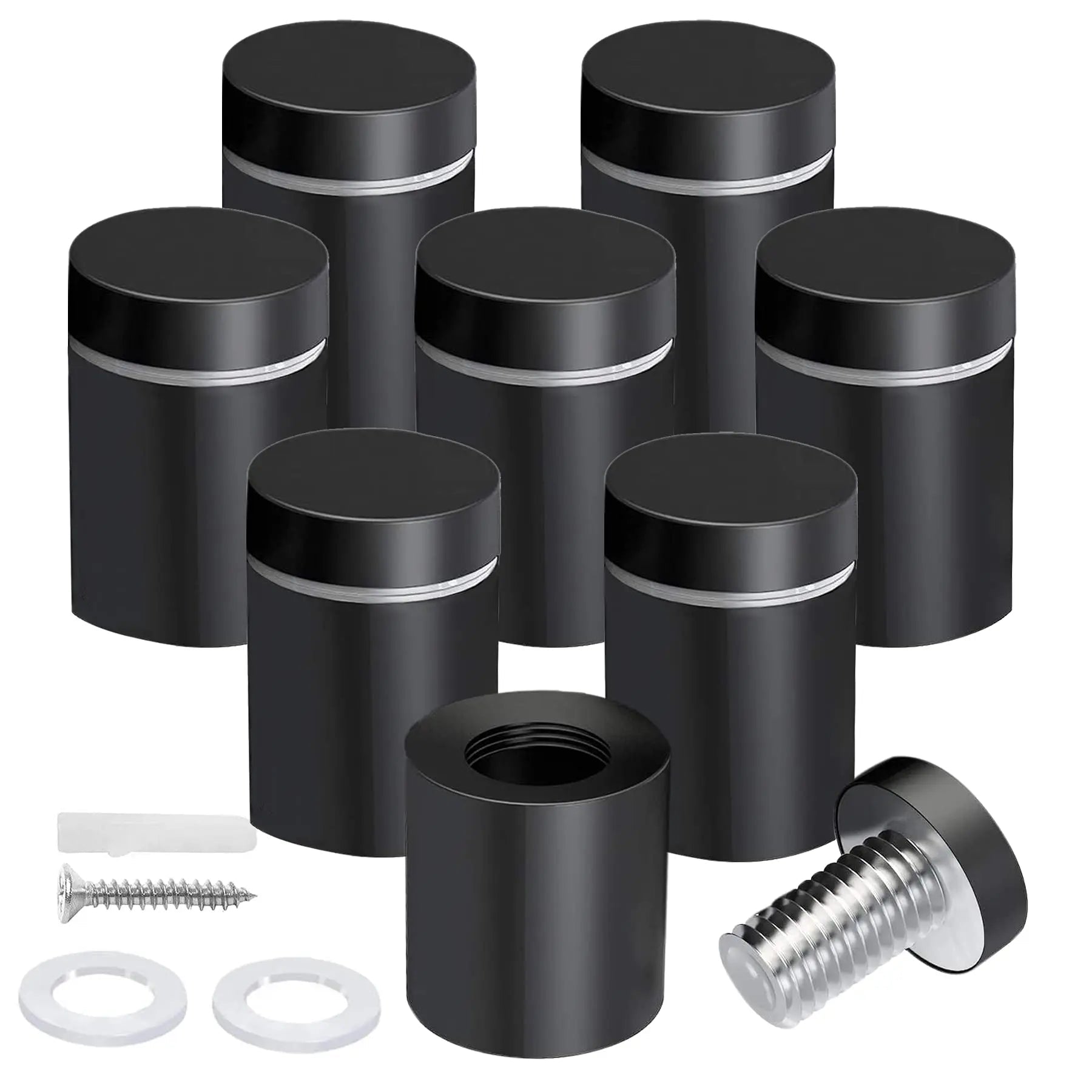 Standoffs 8 Pack Standoff Screws 3/4 x 1 Inch Black Sign Standoffs Stainless Steel Stand Off Wall Mounts for Hanging Acrylic Picture Frame, Advertising Screws Kit - North State Signs & Printing