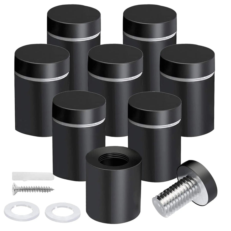 Standoffs 8 Pack Standoff Screws 3/4 x 1 Inch Black Sign Standoffs Stainless Steel Stand Off Wall Mounts for Hanging Acrylic Picture Frame, Advertising Screws Kit - North State Signs & Printing