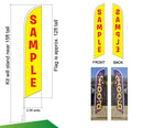 Start Finish and Check - in Advertising Package of 3 Feather Banner Swooper Flag Kits with Ground Spikes, for Marathons and Special Events - North State Signs & Printing
