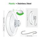 Suction Cup Hooks,HangerSpace Clear PVC Suction Cups with Metal Hooks Removable Small Suction Cups for Kitchen Bathroom Shower Wall Window Glass Door - 12 Pack - North State Signs & Printing