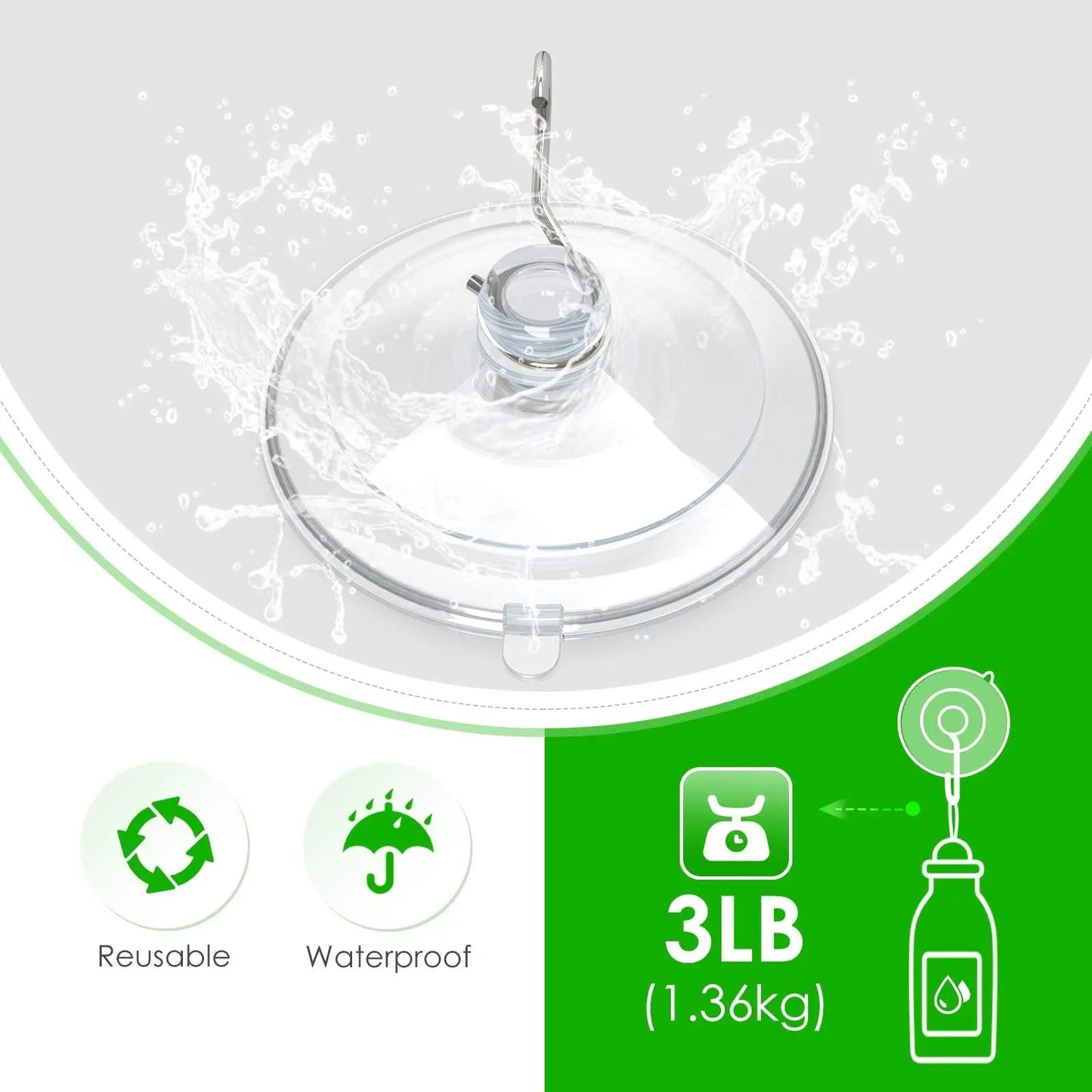 Suction Cup Hooks,HangerSpace Clear PVC Suction Cups with Metal Hooks Removable Small Suction Cups for Kitchen Bathroom Shower Wall Window Glass Door - 12 Pack - North State Signs & Printing