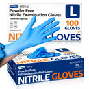 Supmedic Medical Nitrile Exam Gloves, Latex - Free, Powder - Free, Food Safe, Cooking Food Prep, Disposable Gloves, Blue, 100 Pcs (Large) - North State Signs & Printing