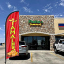 Tamales Advertising Swooper Flag Banner, Tamales Feather Flag with Flag Pole and Ground Stake, Advertising Feather Banner Sign for Tamales Business 8Ft - North State Signs & Printing