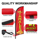 Tamales Advertising Swooper Flag Banner, Tamales Feather Flag with Flag Pole and Ground Stake, Advertising Feather Banner Sign for Tamales Business 8Ft - North State Signs & Printing