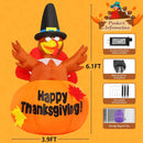 Thanksgiving Inflatables Outdoor Decoration GOOSH 6 Ft Turkey Blow Up Yard Ghost with Built - in LEDs for Indoor Garden Lawn Party Decor - North State Signs & Printing