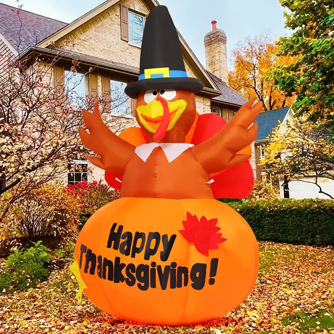 Thanksgiving Inflatables Outdoor Decoration GOOSH 6 Ft Turkey Blow Up Yard Ghost with Built - in LEDs for Indoor Garden Lawn Party Decor - North State Signs & Printing