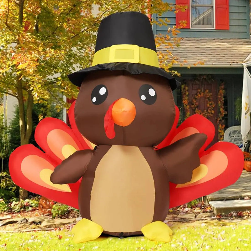 Thanksgiving Inflatables Turkey Baby in Hat with Built - in LEDs - North State Signs & Printing