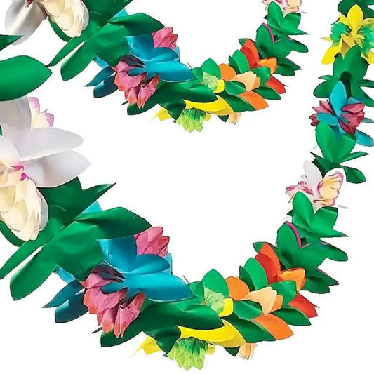Tropical Garland Party Decorations, 20ft Multicolored Tissue Paper Hibiscus Flower Summer Banner for Birthday Beach Theme Luau Moana Hawaiian Party Supplies Jungle Decor FUTUREPLUSX 2 Pack - North State Signs & Printing