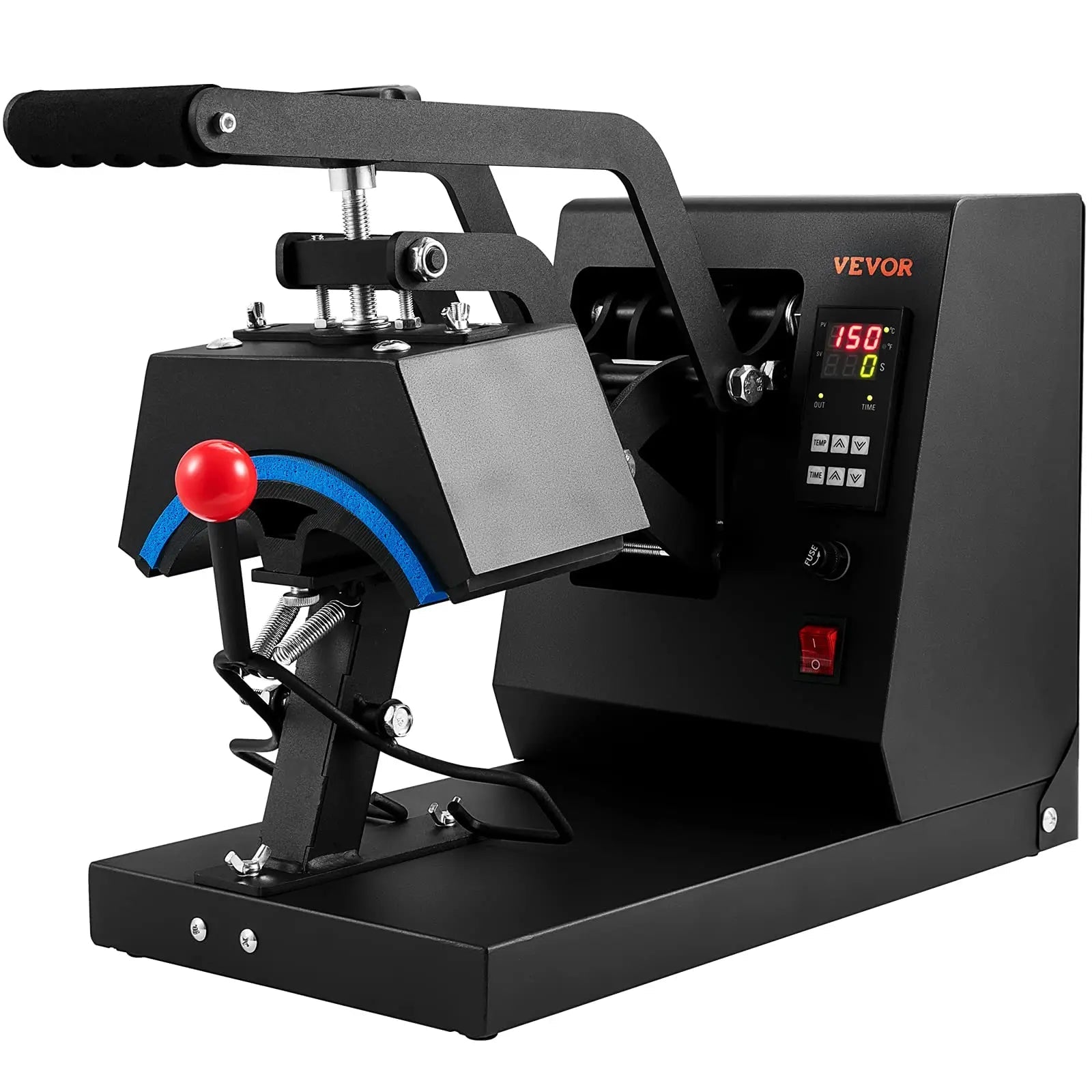 VEVOR 4 - in - 1 Heat Press Machine for Hats with 6x3inches Curved Teflon - Coated Heat Plate, Easy Temperature Control Non - Slip Base, Four Replaceable Elements 6x3/6.7x2.7/6.7x3.8/8.1x3.5inches - North State Signs & Printing